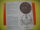 HOPCT PLIC FDC S NR 310 SERIE TIMBRE SPORT PE CARTON SKI 1974 -SUEDIA-NECIRCULAT