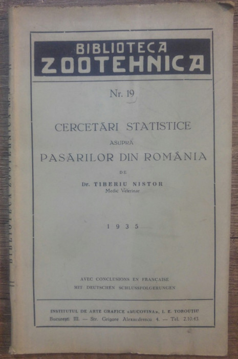 Cercetari statistice asupra pasarilor din Romania/ 1935