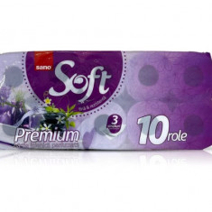 Hartie igienica, Sano Paper Toilet Premium, 3 straturi, 10 role