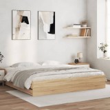 VidaXL Cadru de pat cu sertare stejar sonoma 180x200 cm lemn prelucrat