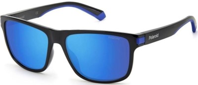 Ochelari de Soare POLAROID PLD 2123/S D51/5X, 57mm, Negru-Albastru foto