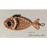 B14. Pandantiv Peste auriu crosetat, Zodie Noroc, Bogatie, Lux, Cadou, Love