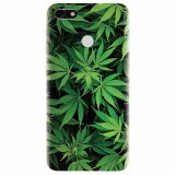 Husa silicon pentru Huawei P9 Lite mini, Green Leaf Pattern