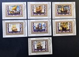 Ajman 1971 Seria "Istoria Navigației / Corăbii Istorice, P&acirc;nzare &amp; Veliere Clasice" Valori 1 R / Airmail Obliterat CTO - A90