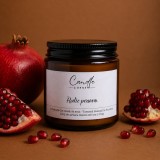 Rodie persană lum&acirc;nare parfumată din ceară naturală de soia &icirc;n sticlă ambră