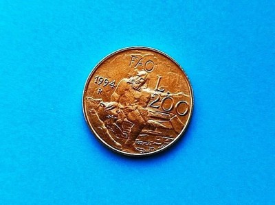 200 Lire 1994 San Marino-AUNC-RAR-in realitate arata bine! foto