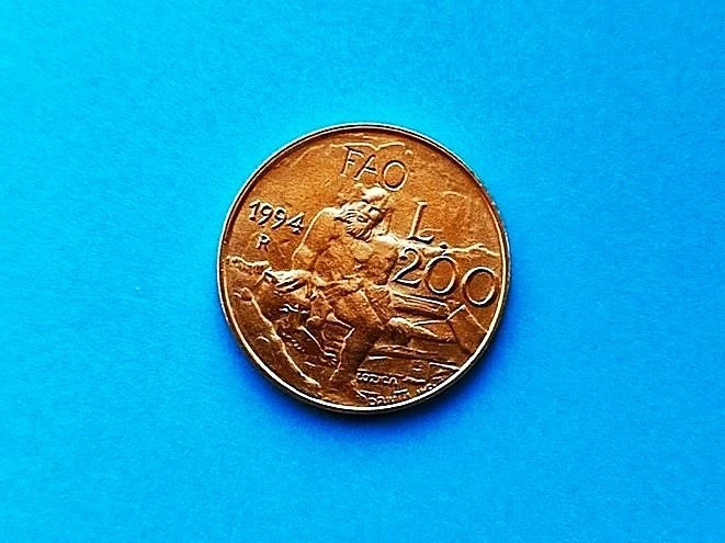 200 Lire 1994 San Marino-AUNC-RAR-in realitate arata bine!