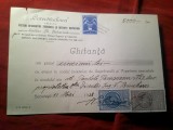 Chitanta emisa 1938 de Firma Corectitudinea -Zugraveli , cu 2 Timbre fiscale si Timbrul Aviatiei