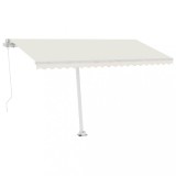 Cumpara ieftin Copertina retractabila manual cu LED, crem, 400x300 cm