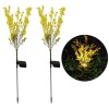 BZRSH Lumini Solare Gradina Decorative Design Floare Galbena , Set 2 Bucati LED, 110 lm, 70 cm, IP65, Pornire Automata
