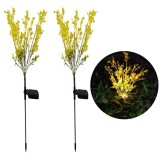 BZRSH Lumini Solare Gradina Decorative Design Floare Galbena , Set 2 Bucati LED, 110 lm, 70 cm, IP65, Pornire Automata