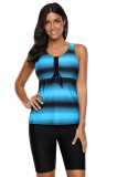 SW1808-1414 Costum de baie in doua piese, model tankini cu print ombre, M, S