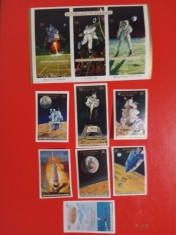 GUINEA, SPACE - COLIȚĂ MNH + SERIE COMPLETĂ IMPERF. CU URME SLABE DE ȘARNIERĂ