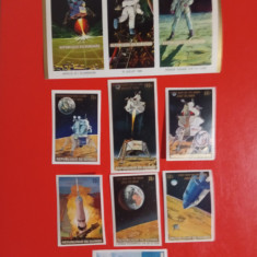 GUINEA, SPACE - COLIȚĂ MNH + SERIE COMPLETĂ IMPERF. CU URME SLABE DE ȘARNIERĂ