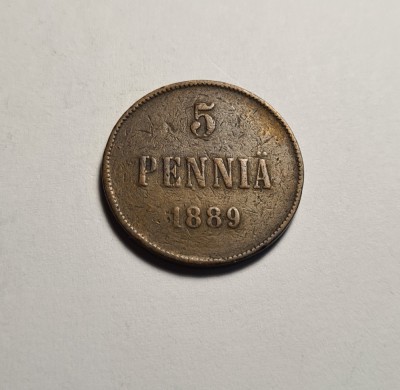 Finlanda 5 Pennia 1889 foto