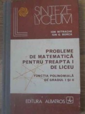 PROBLEME DE MATEMATICA PENTRU TREAPTA I DE LICEU. FUNCTIA POLINOMIALA DE GRADUL I SI II-ION MITRACHE, ION G-229035