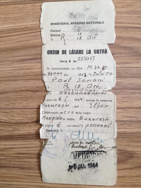 1944, Ordin de lăsare la vatră, Medgidia, Corp II, Div. IX, Reg. 18 Artilerie