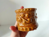 DD- Vas ceramic smaltuit rustic, W. Germany 4006, 6cm inaltime, 6cm diametru