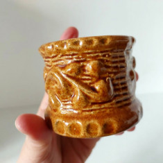 DD- Vas ceramic smaltuit rustic, W. Germany 4006, 6cm inaltime, 6cm diametru