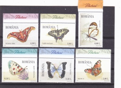 ROMANIA 2011 - FLUTURI, CU TABS FLUTURI!, MNH - LP 1896 foto