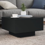 VidaXL Măsuță de cafea cu lumini LED, negru, 55x55x31 cm