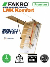 Scara modulara din lemn, model LWK Komfort Fakro foto
