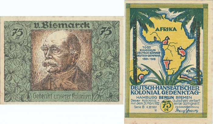 1921 ( 4 XI ) , 75 pfennig ( Grabowski/Mehl 0088.3-6/6 ) - Germania UNC