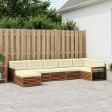 vidaXL Set de canapele de exterior cu pernă 7 pcs Natural și Crem 3383623