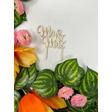 Topper pentru aranjamente florale si tort cu textul MrMrs
