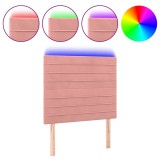 Cumpara ieftin Tablie de pat cu LED, roz, 90x5x118/128 cm, catifea