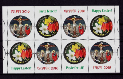 RO 2016 LP 2098a &amp;quot; Sfintele Paste 2016 &amp;quot;,minicoala 8 marci 4 serii , MNH foto