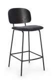 Cumpara ieftin Set 2 scaune bar negru gri Sienna 43.5x52.5x93.5 cm