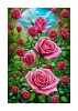 Sticker decorativ, Camp de Trandafiri, Roz, 85 cm, 6465ST, Oem