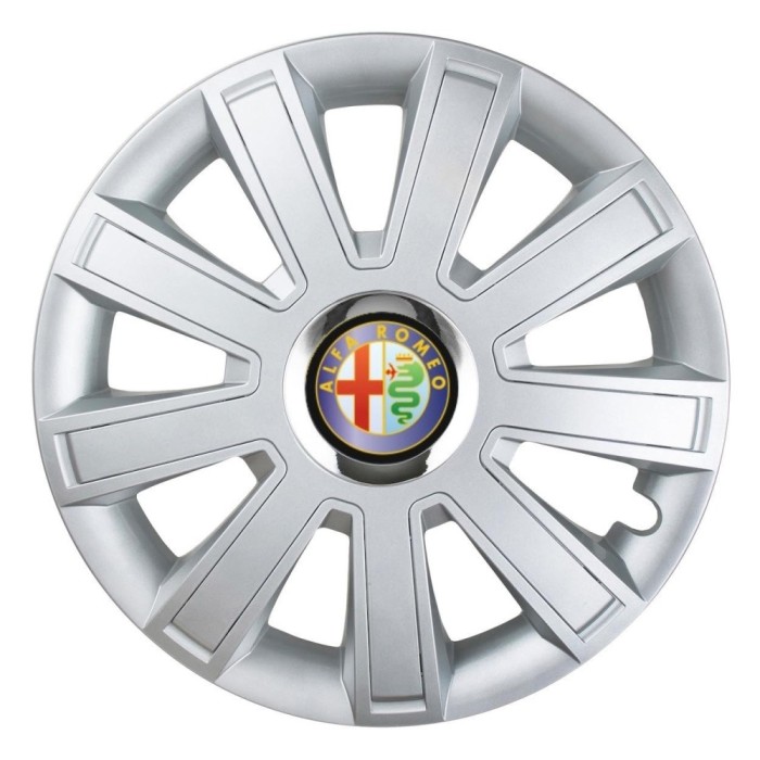 Set 4 Capace Roti, potrivite jantelor de R15, pentru Alfa Romeo, model flash cromat