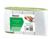 Prosoape hartie pliate V, Premium, verde, 1 strat, 4 seturi pachet, 250 foi set - 90018565, Misavan