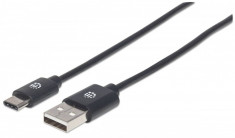 Cablu Manhattan USB-C M to A-type M 1m Black foto