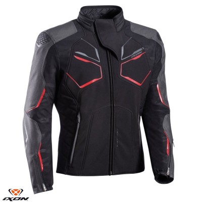 Geaca (jacheta) barbati pentru scuter - motocicleta Racing/Roadster Ixon iarna model Cell MS culoare: negru/gri/rosu Negru/gri/rosu XXL foto