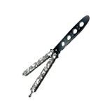 Cutit fluture antrenament, Butterfly, Balisong, gri, cranii