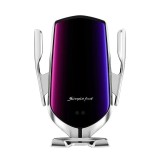 Cumpara ieftin Suport auto cu incarcator wireless Fast Charge,senzor inteligent Smart Sensor R1,USB - Argintiu