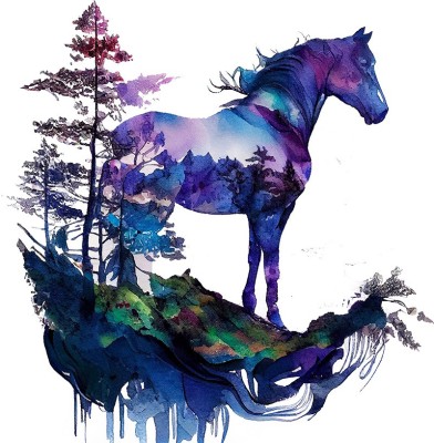 Sticker decorativ, Cal, Multicolor, 60 cm, 1259STK-2 foto