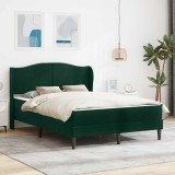 vidaXL Cadru de pat cu headboard Verde &icirc;nchis 140 x 190 cm Catifea 3415204