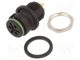 Conector circular BINDER 720 250V 3 pini soclu mamă lipire 7A IP67