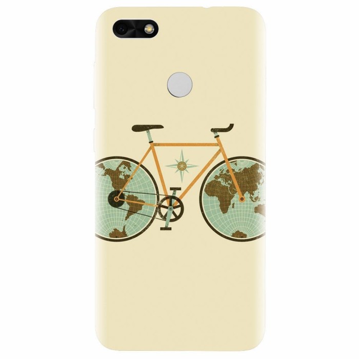 Husa silicon pentru Huawei P9 Lite, Retro Bicycle Illustration