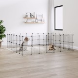Gossi cusca animale de companie cu usa 52 panouri negru 35x35 cm otel