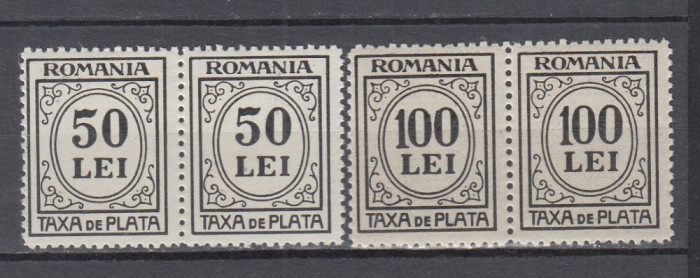 ROMANIA 1942 TAXA DE PLATA CU INSCRIPTIA ROMANIA PERECHE SERII MNH