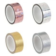 Set Benzi Adezive Washi Tape, 4 Buc, Multicolor, 5mx1.5cm