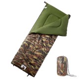 Sac de dormit vidaXL 3 anotimpuri, camping, drumetii, 190x72cm, camuflaj verde, impermeabil, adult, geanta inclusa