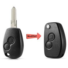 Carcasa cheie auto Techstar, transformatoare tip briceag, cu 2 butoane si lama VAC102, compatibila Dacia Logan, Renault Trafic &ndash; aftermarket