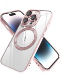 Huse silicon cu incarcare wireless compatibila cu Iphone 13 Pro Roz, Carcasa