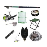Set lanseta pescuit telescopica eastshark de 3.6m, mulineta pentru Pescuit Sportiv si accesorii